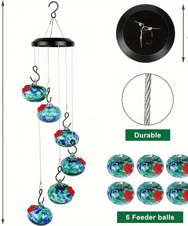 Shirem  Wind Chime Hummingbird Feeder - Libiyi