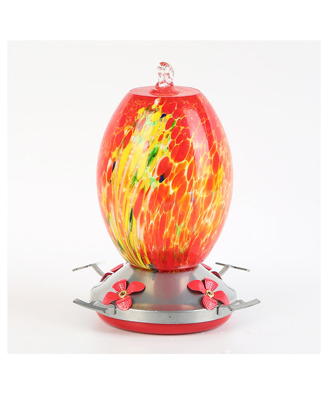 Hummingbird Feeder Hand Blown Glass