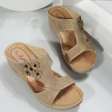 Load image into Gallery viewer, Women's Hollow Open Toe Fish Mouth Wedge Slippers - Libiyi
