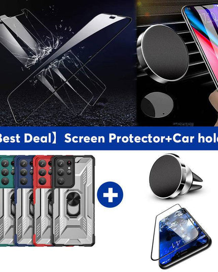 Magnetic Metal Finger Ring Holder Armor Case For Samsung S21 ULTRA 5G - Libiyi