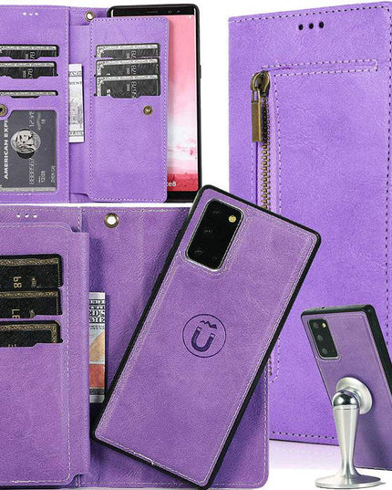 Detachable Flip Folio Zipper Purse Phone Case for Samsung Note 20 Series - Libiyi
