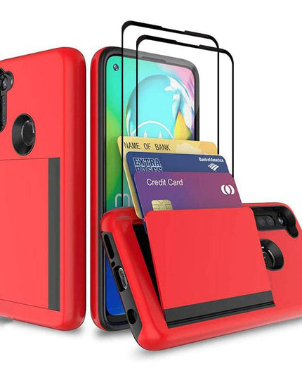 Armor Protective Card Holder Case for Samsung A11(US) With 2-Pack Screen Protectors - Libiyi