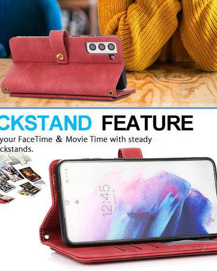 Leather Crossbody Shockproof Wallet Phone Case for Samsung S21 - Libiyi