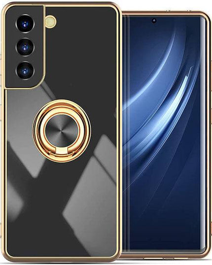 Shiny Plating Built-in Finger Ring Case For Samsung S21 FE - Libiyi