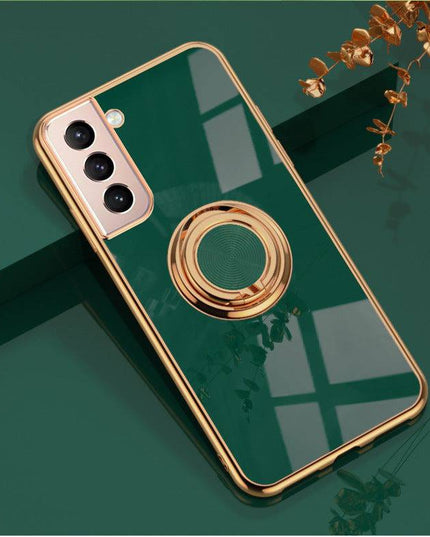 Shiny Plating Built-in Finger Ring Case For Samsung S21 FE - Libiyi