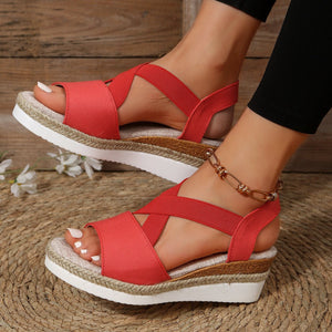 Libiyi Summer Flat Wedge Heel Fish Mouth Casual Women's Sandals - Libiyi