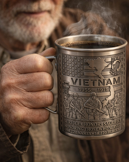 🎖️- Vietnam Veteran Honor Coffee Mug – 1955-1975 Service Tribute