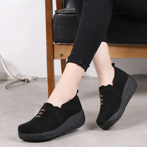 Libiyi Round toe fly woven mesh thick sole ladies casual shoes - Libiyi