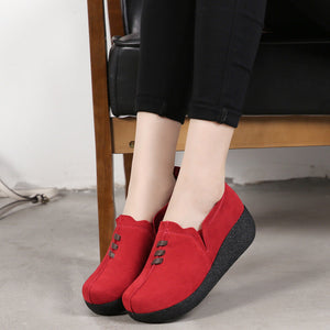 Libiyi Round toe fly woven mesh thick sole ladies casual shoes - Libiyi