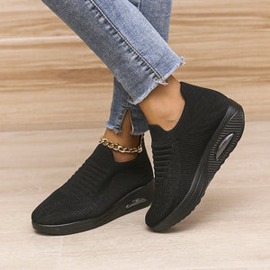 Women's low top fly woven casual sneakers - Libiyi