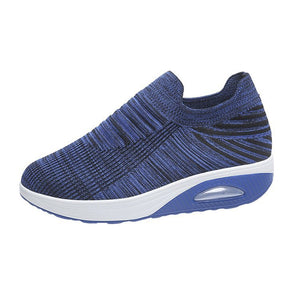 Women's low top fly woven casual sneakers - Libiyi