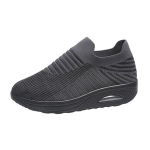 Women's low top fly woven casual sneakers - Libiyi