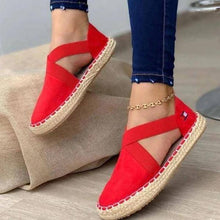 Load image into Gallery viewer, Libiyi Flat Straw Braid Elastic Strap Casual Shoes - Libiyi