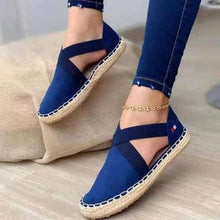 Load image into Gallery viewer, Libiyi Flat Straw Braid Elastic Strap Casual Shoes - Libiyi